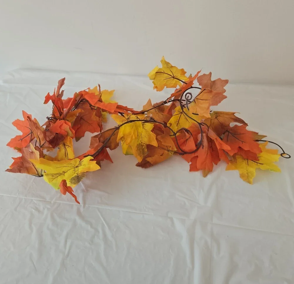10-Pack Fall Leaf Garland Bundle | Autumn Harvest Thanksgiving Decor | NWT